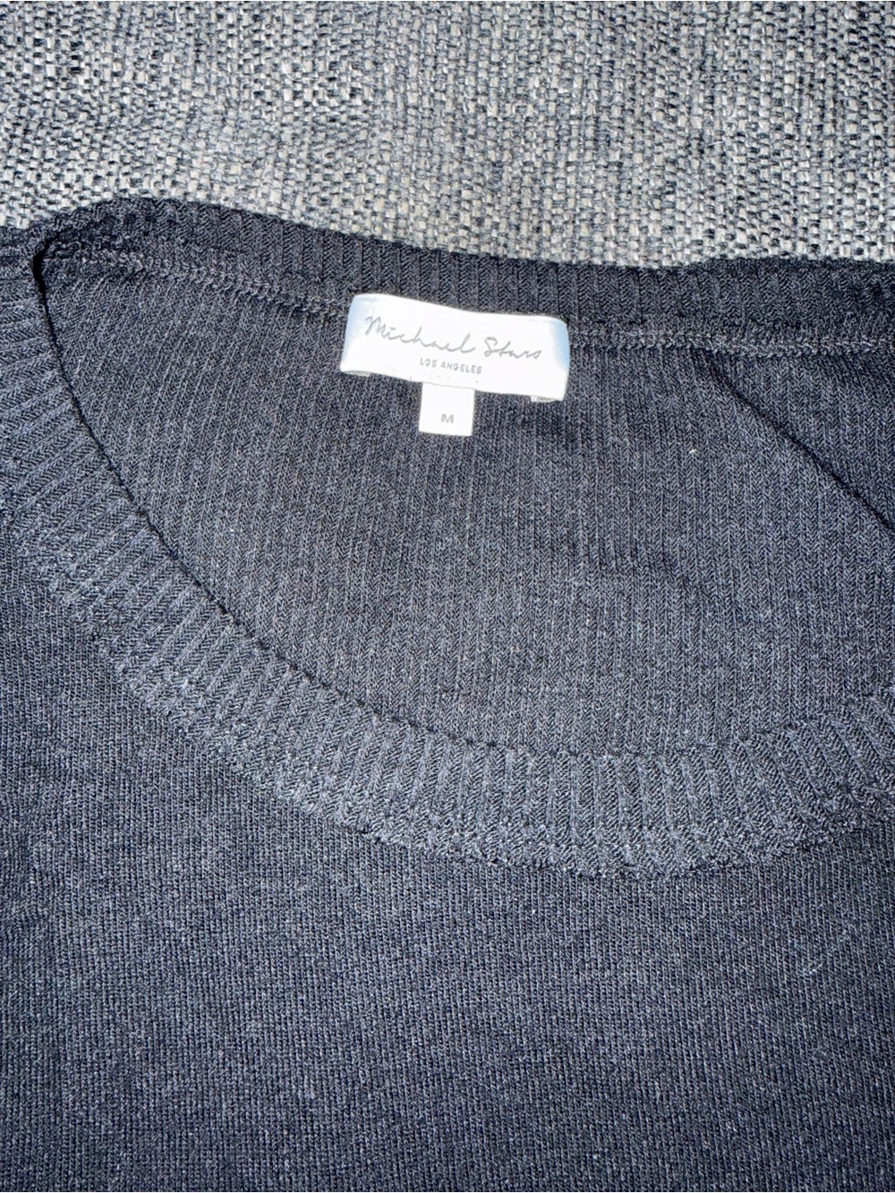 Micheal Stars Classic Black Ribbed Women’s long sleeve shirt
